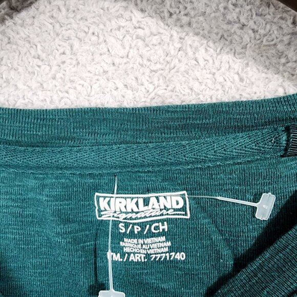 Kirkland Womens S Signature Teal Long Sleeve Crew Neck Shirt 100% Cotton - Picture 5 of 6